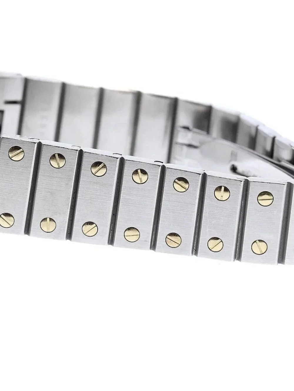 CARTIER Santos Round LM YG Bezel White Dial Quartz Men's Watch_965877